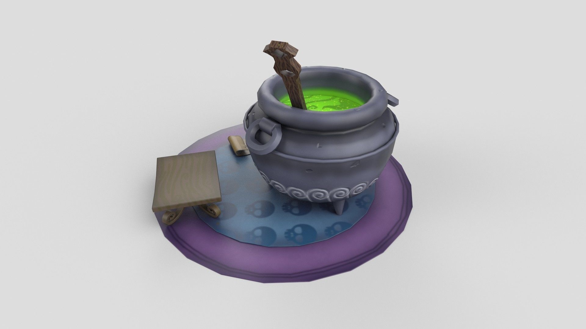  Stylized kitchen Low-poly 3D model_3