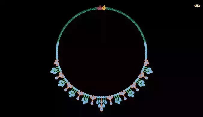 necklace with diamonds and crystals