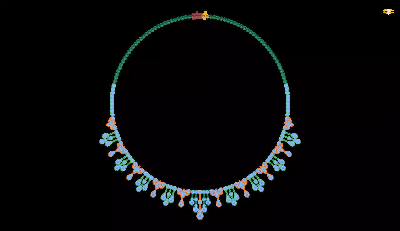 necklace with diamonds and crystals 3D print model_0