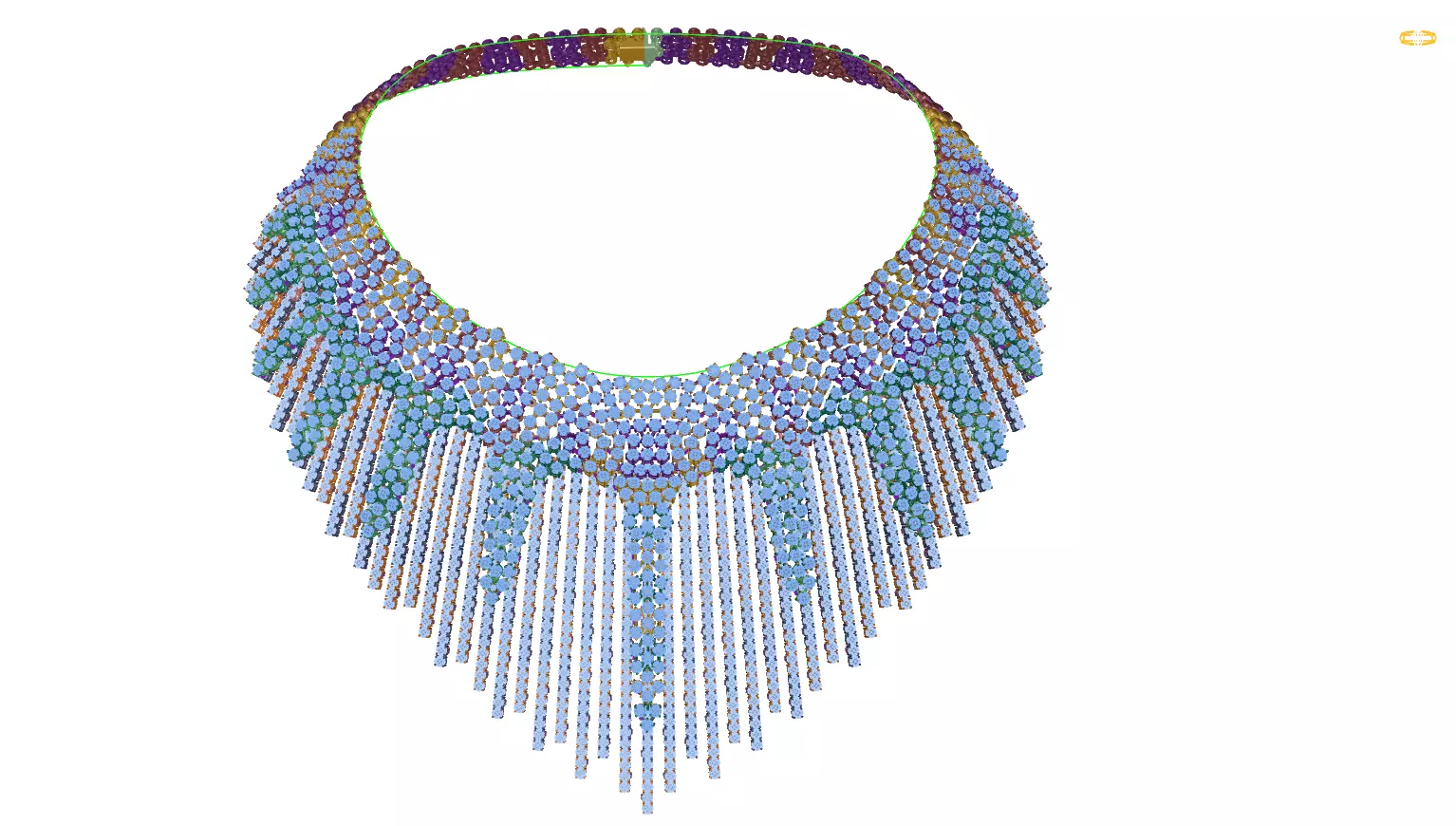 necklace beaded 3D print model_0