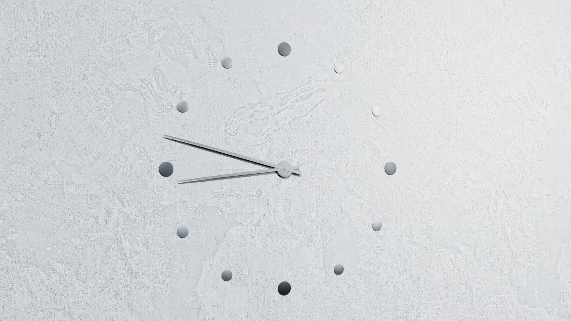 Animated Metallic Wall Clock with Dots 3D model_8
