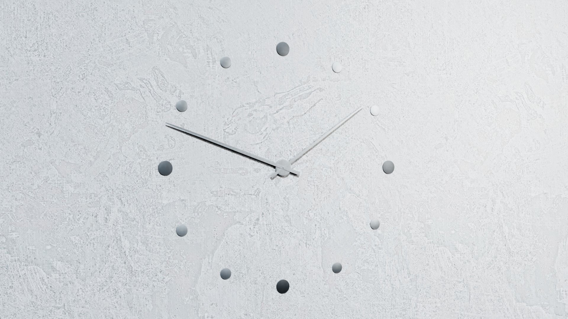 Animated Metallic Wall Clock with Dots 3D model_10