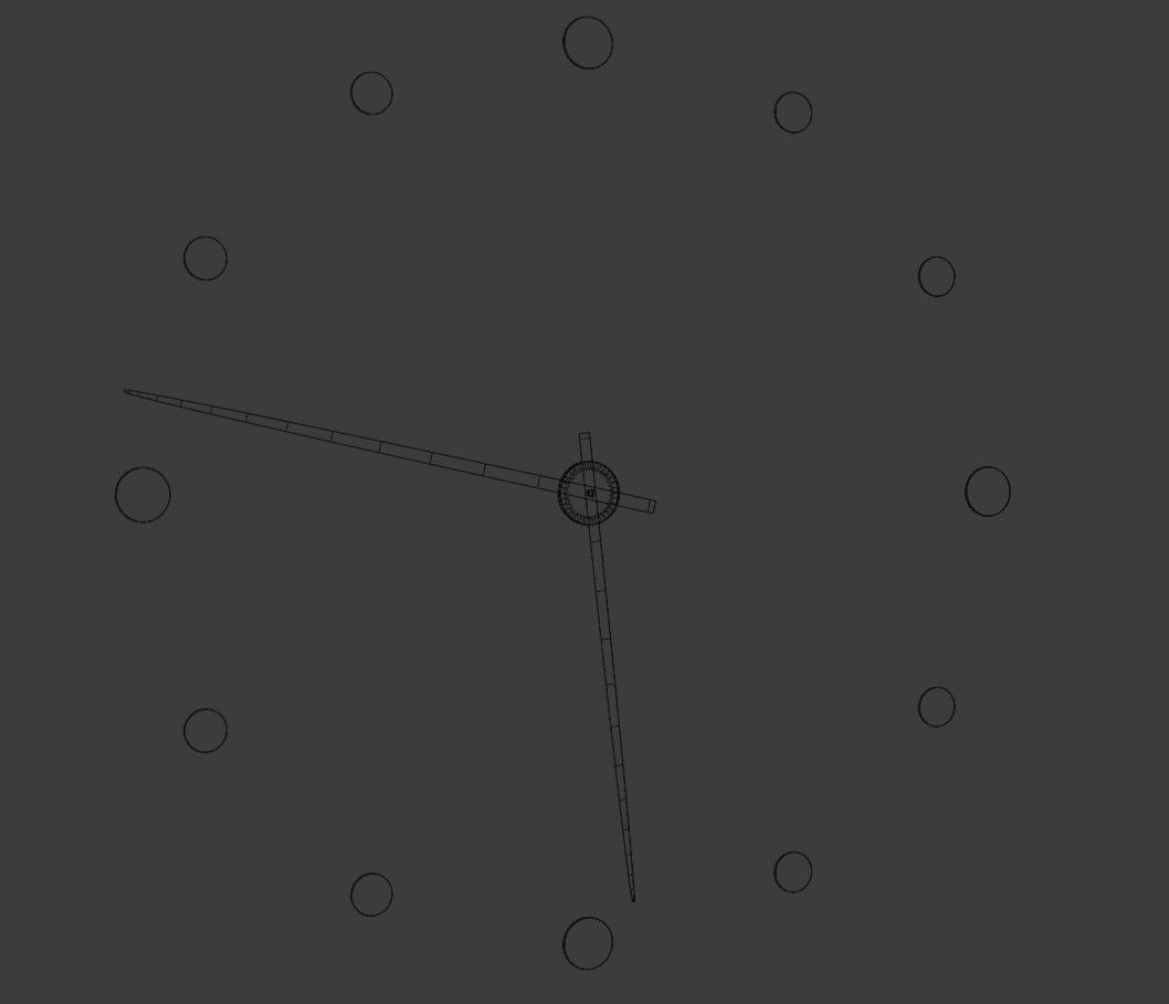 Animated Metallic Wall Clock with Dots 3D model_11