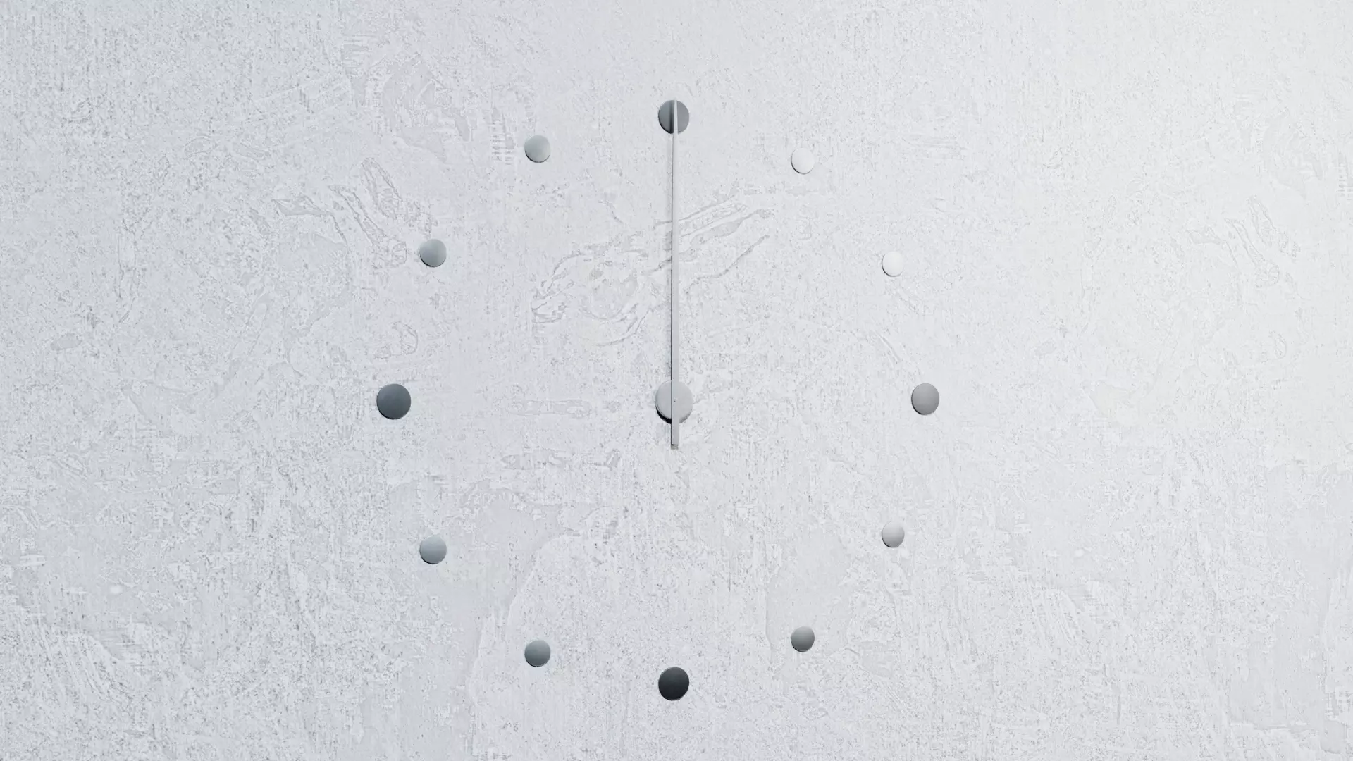 Animated Metallic Wall Clock with Dots 3D model_0