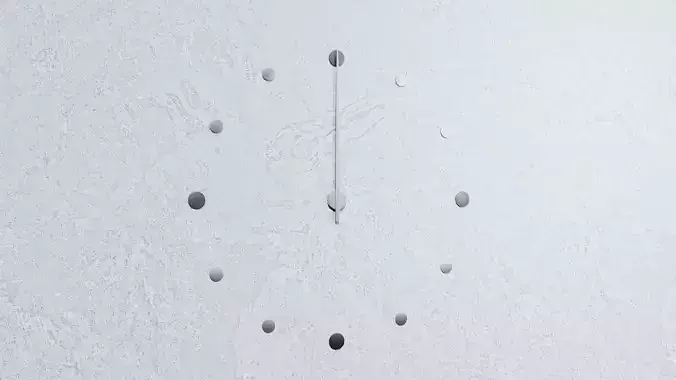Animated Metallic Wall Clock with Dots 3D model