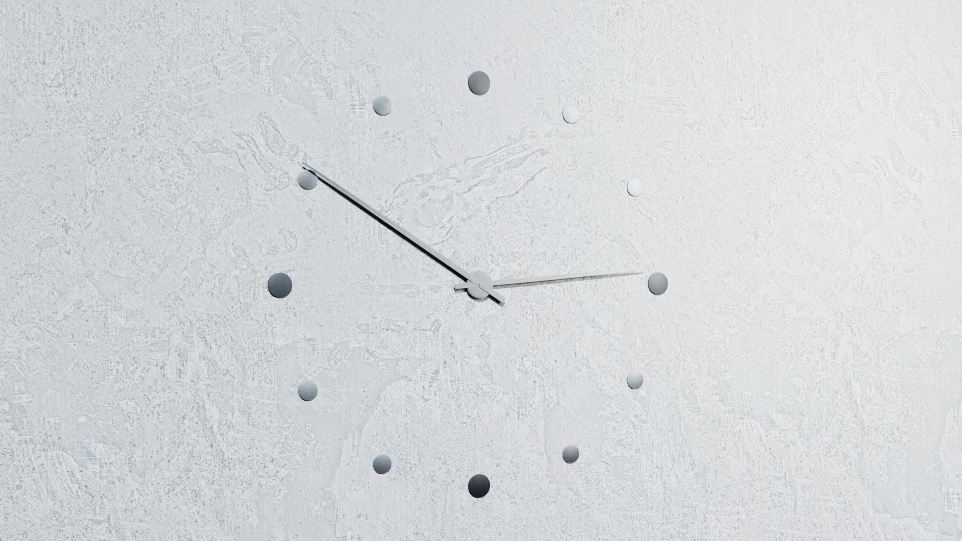 Animated Metallic Wall Clock with Dots 3D model_2