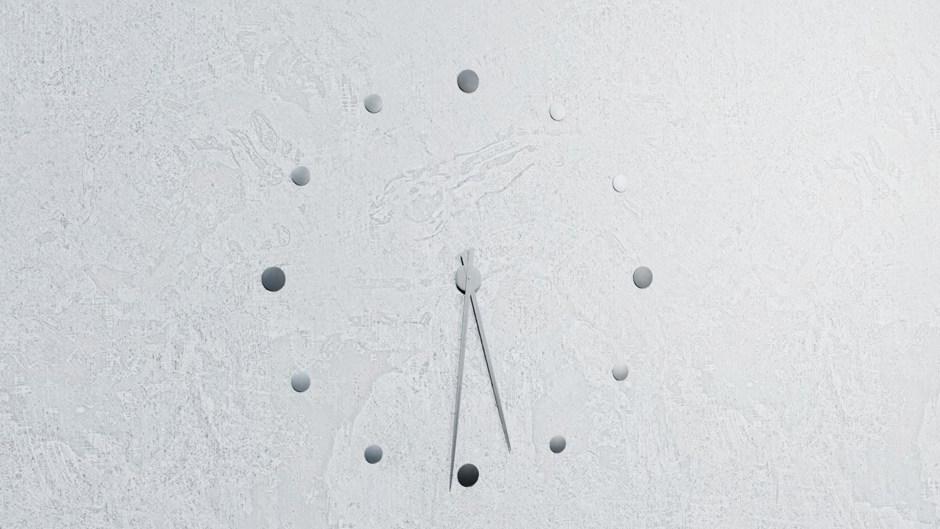 Animated Metallic Wall Clock with Dots 3D model_6