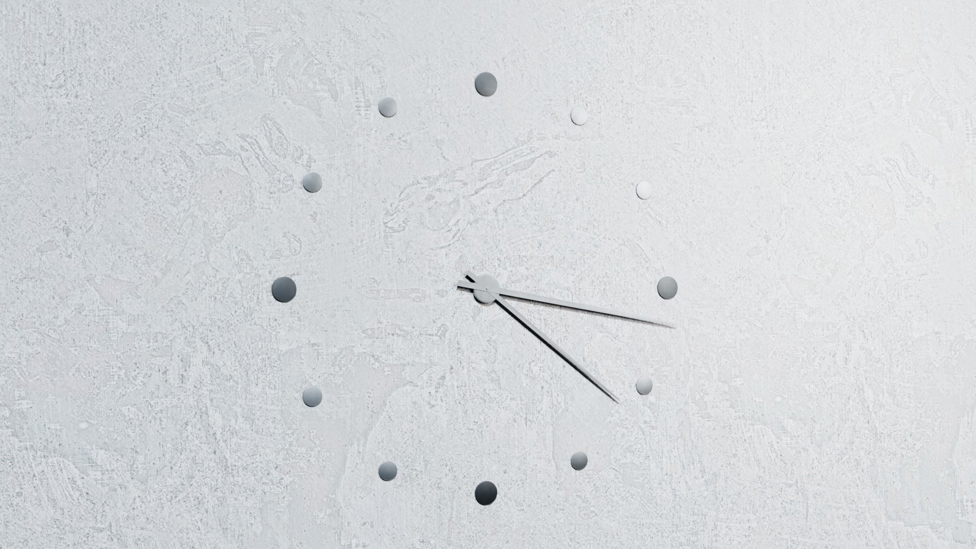 Animated Metallic Wall Clock with Dots 3D model_4
