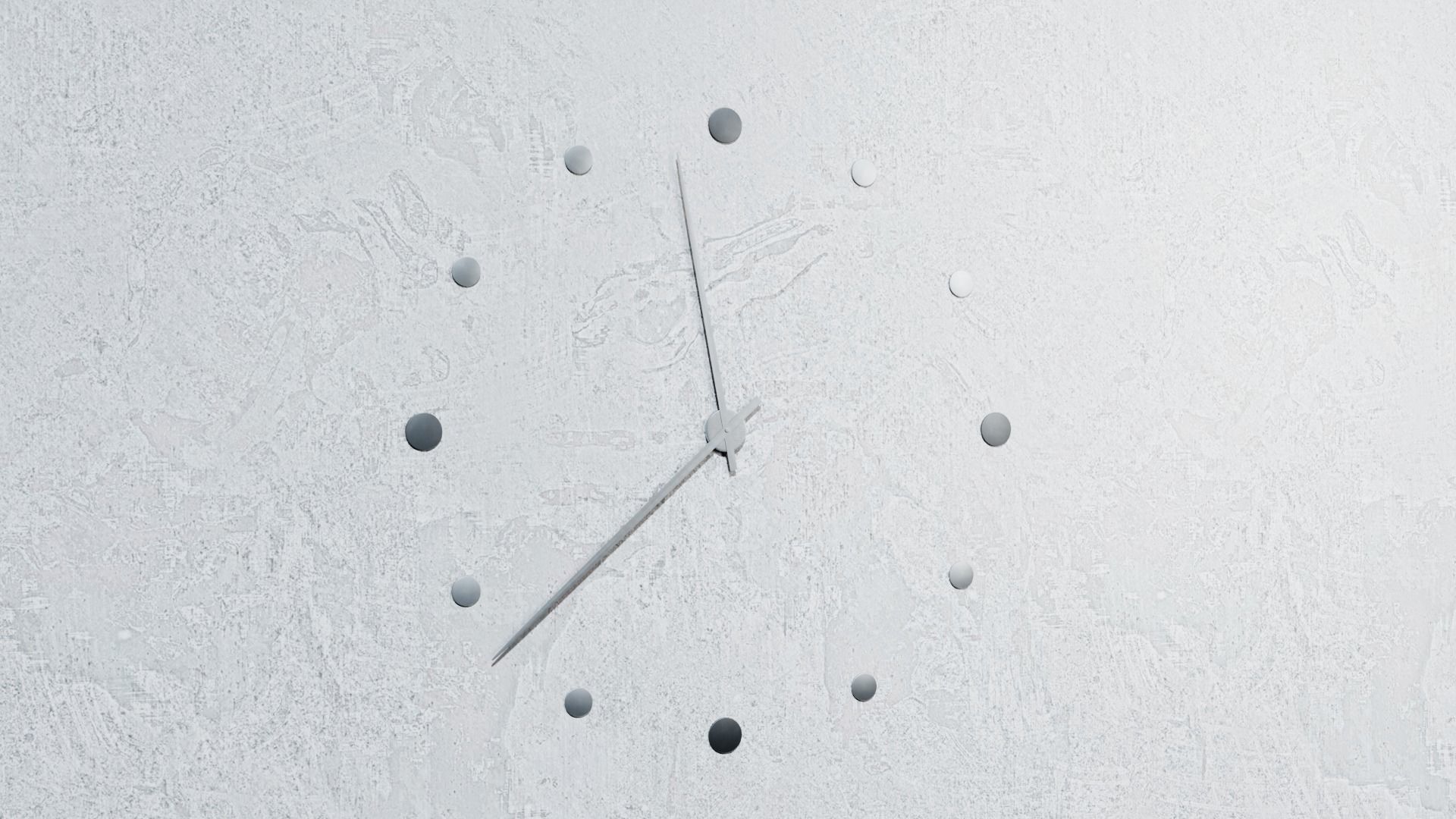 Animated Metallic Wall Clock with Dots 3D model_9