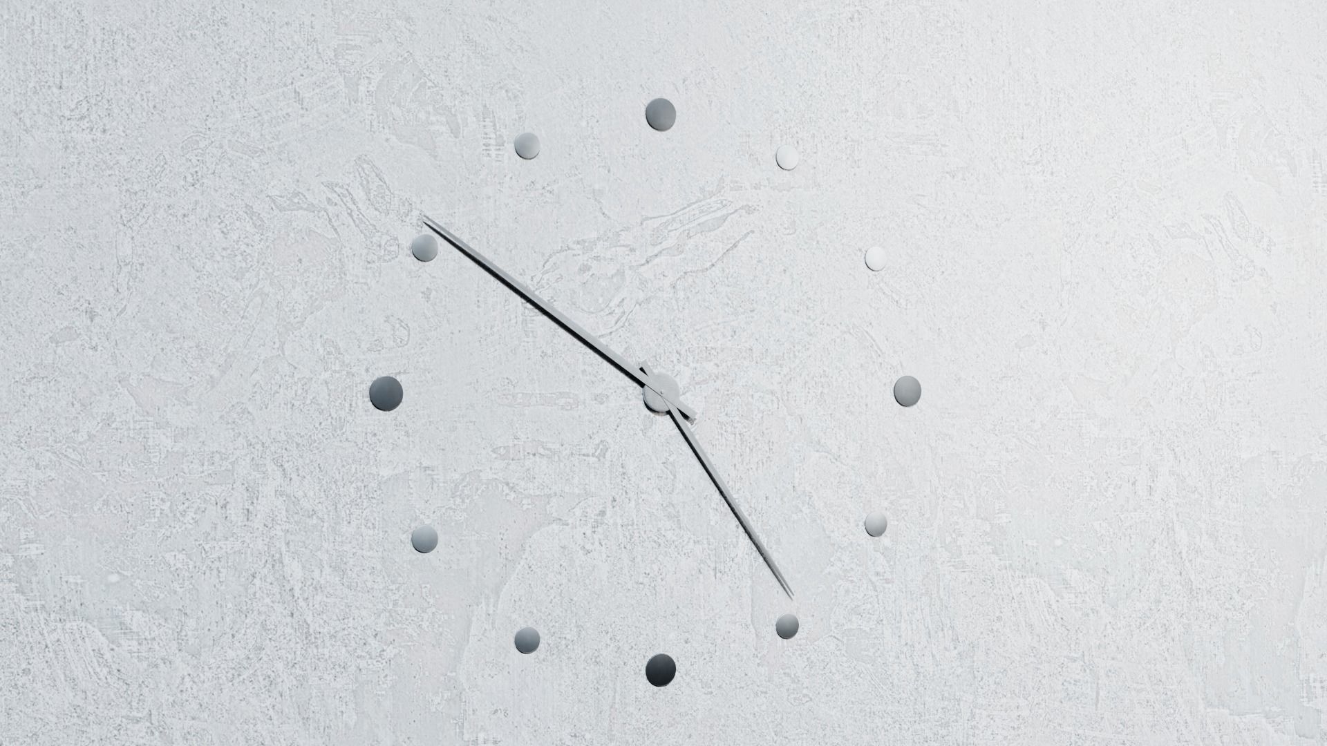 Animated Metallic Wall Clock with Dots 3D model_5