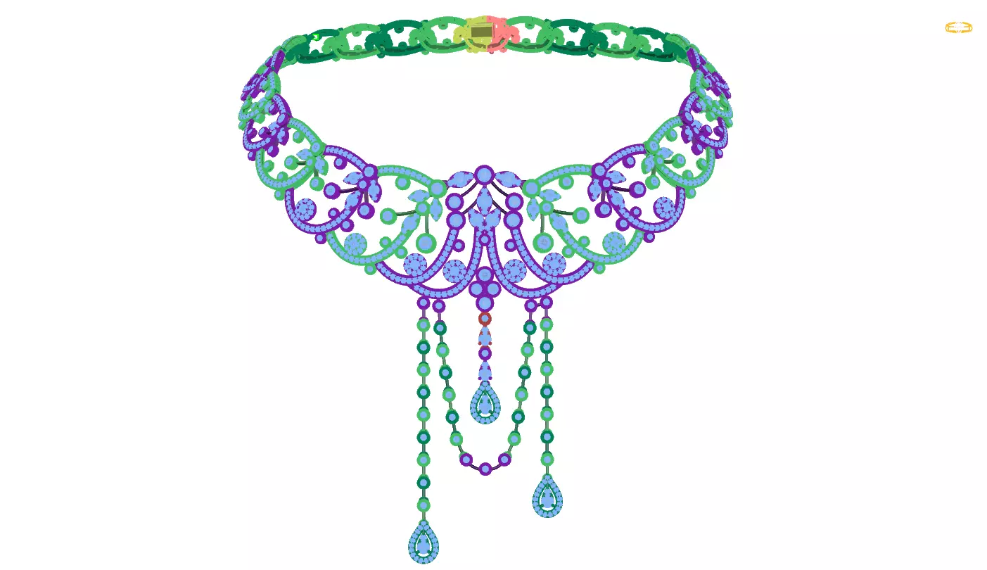 necklace with beads 3D print model_0