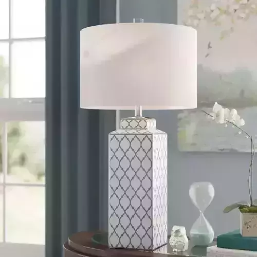 Loudoun Silver White Table Lamp 3D model