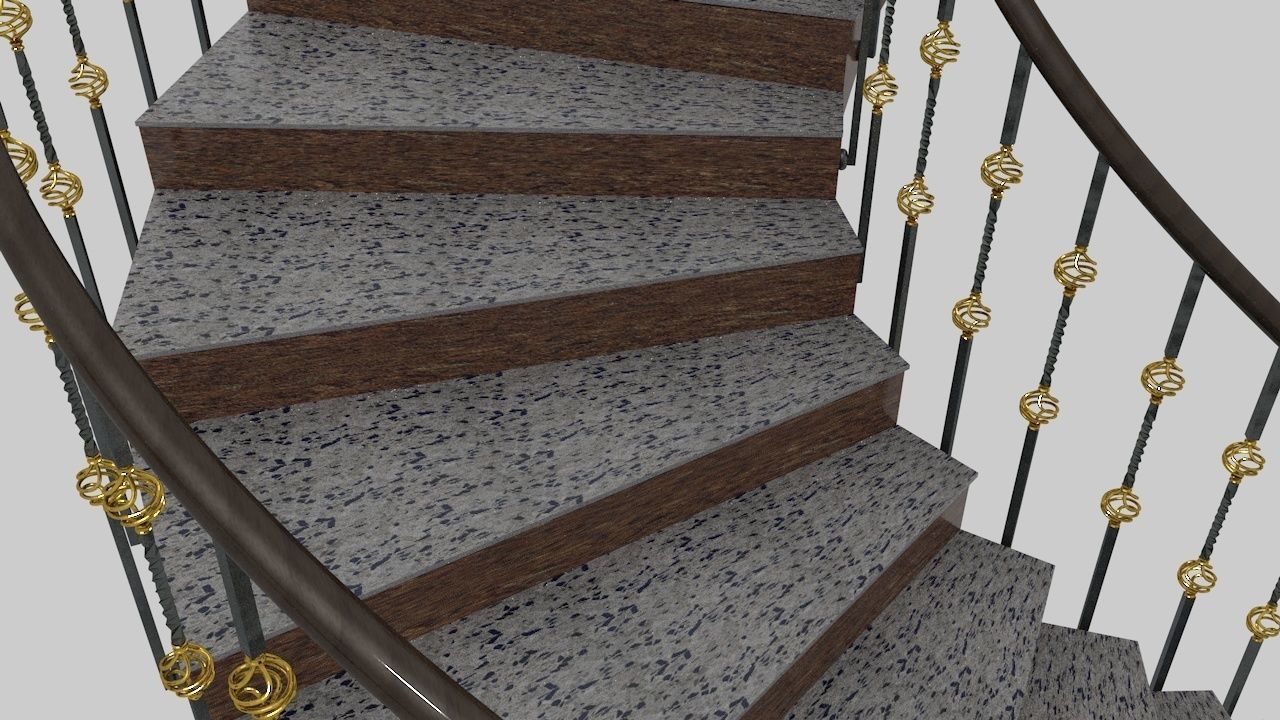 Stairs spiral staircase 3D model_2