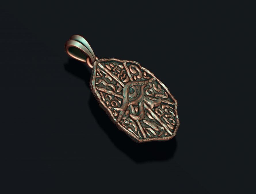 egyptian hieroglyphics pendant 3D print model_3