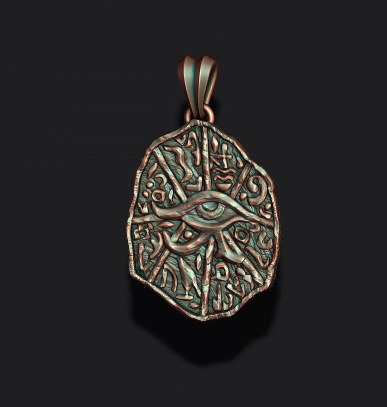 egyptian hieroglyphics pendant 3D print model_2