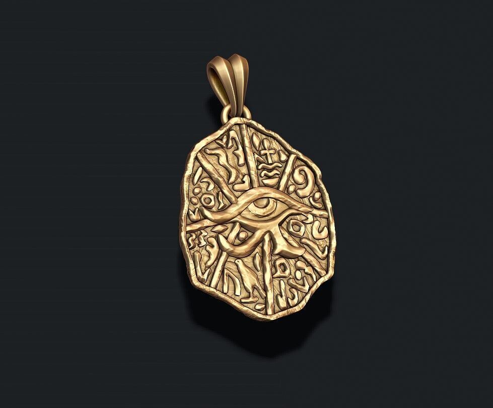 egyptian hieroglyphics pendant 3D print model_1