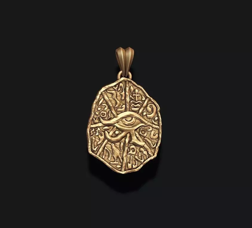 egyptian hieroglyphics pendant 3D print model_0