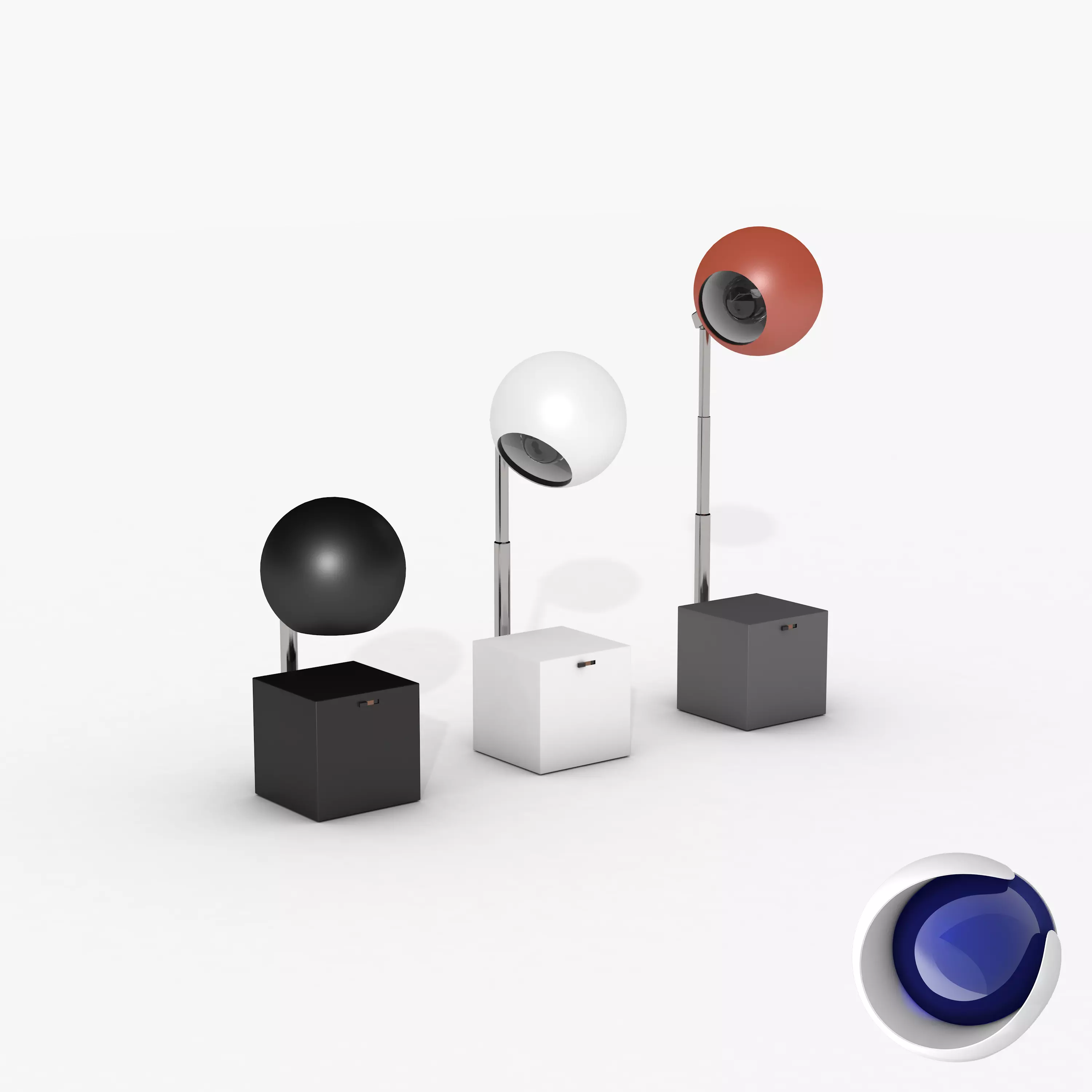 Lightolier Lytegem desk lamp for Cinema 4d Low-poly 3D model