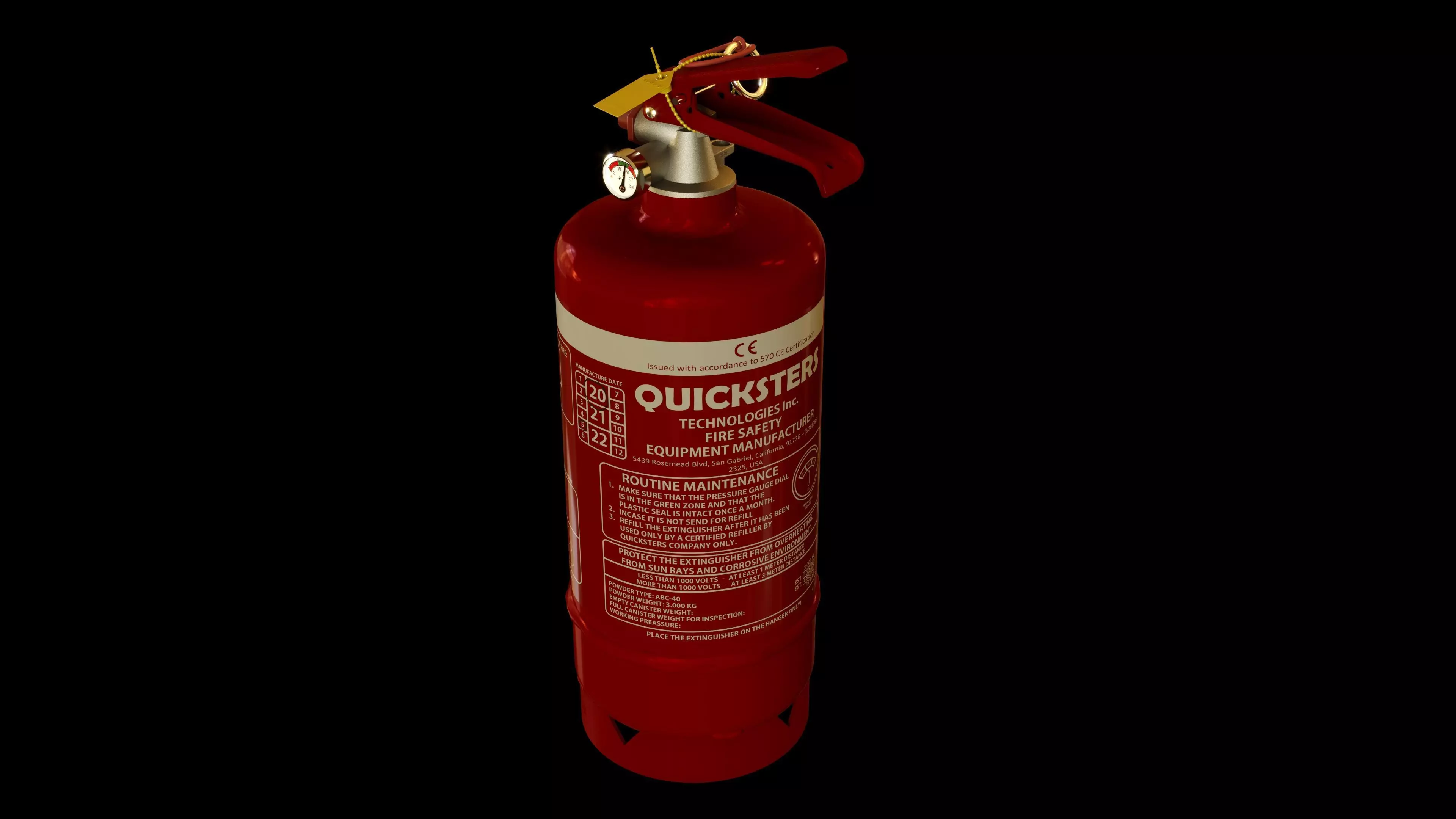 Medium Size Fire Extinguisher 3D model