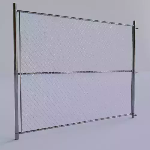 Chain link fence v2 Low-poly 3D model Low-poly 3D model