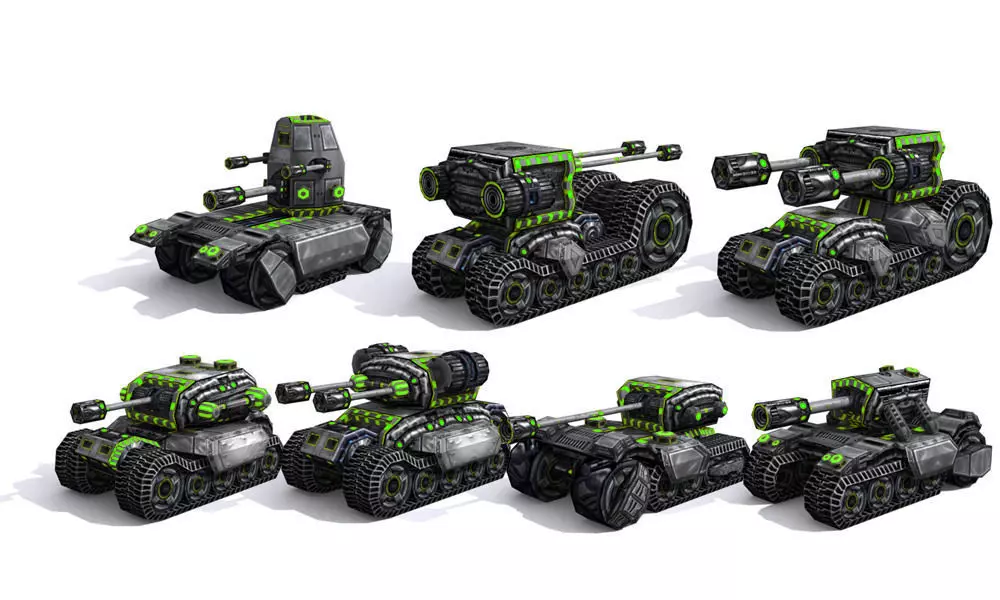 Future combat vehicle collection Low-poly 3D model_0