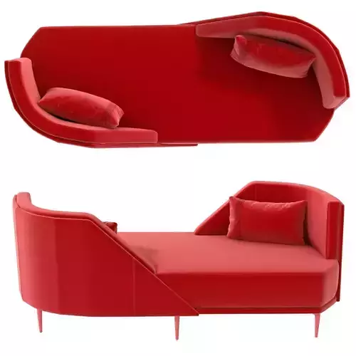 SITIA PERGY Vis a vis two seater fabric sofa 3D model