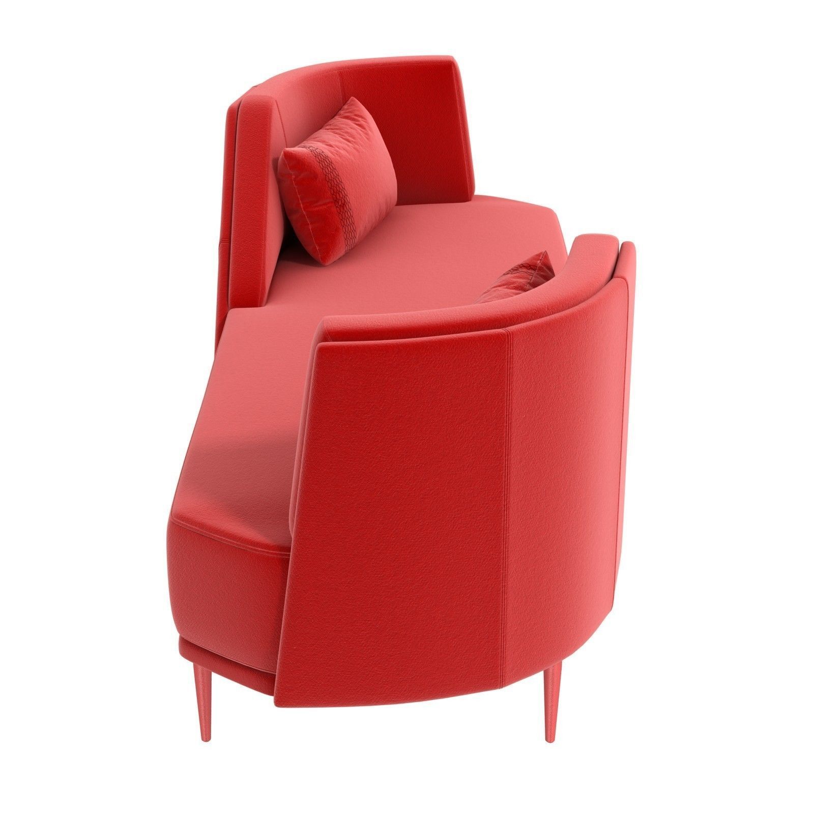 SITIA PERGY Vis a vis two seater fabric sofa 3D model_4