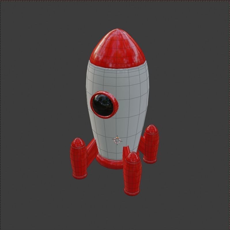 Cartoon Rocket Low-poly 3d model 3D model_4