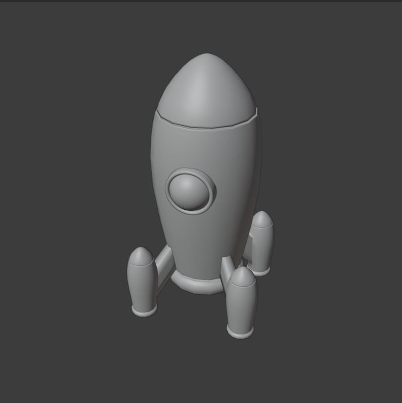 Cartoon Rocket Low-poly 3d model 3D model_7