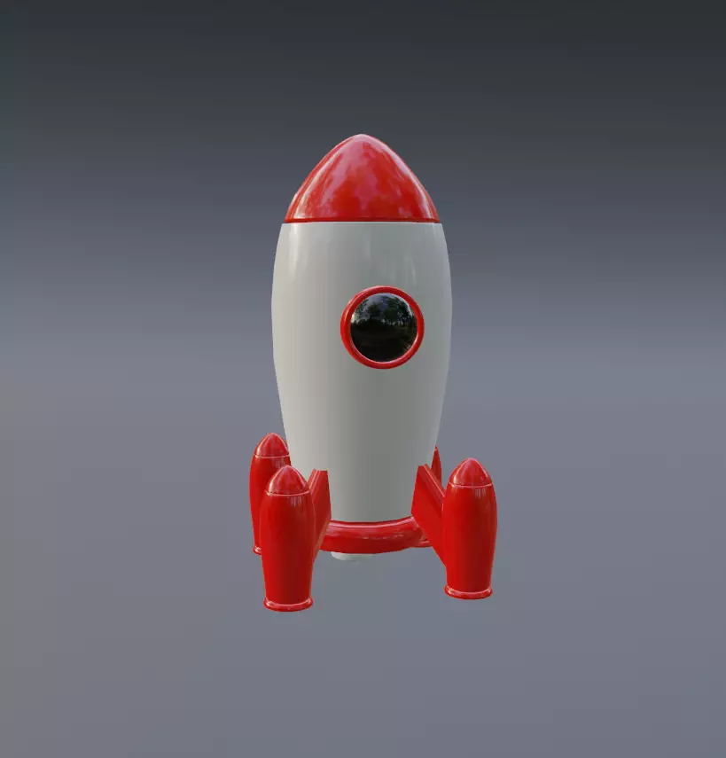 Cartoon Rocket Low-poly 3d model 3D model_0