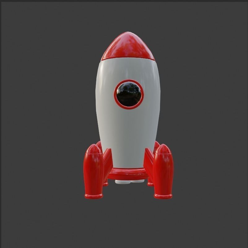 Cartoon Rocket Low-poly 3d model 3D model_2