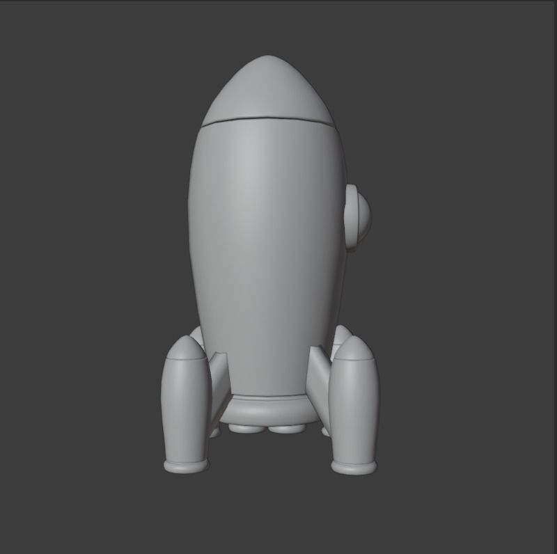 Cartoon Rocket Low-poly 3d model 3D model_9