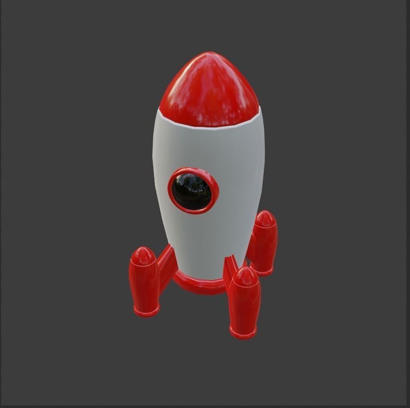 Cartoon Rocket Low-poly 3d model 3D model_1