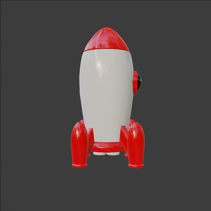 Cartoon Rocket Low-poly 3d model 3D model_3
