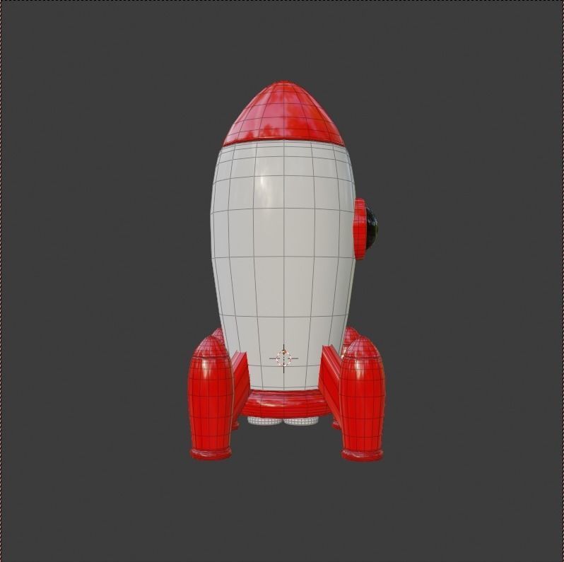 Cartoon Rocket Low-poly 3d model 3D model_6