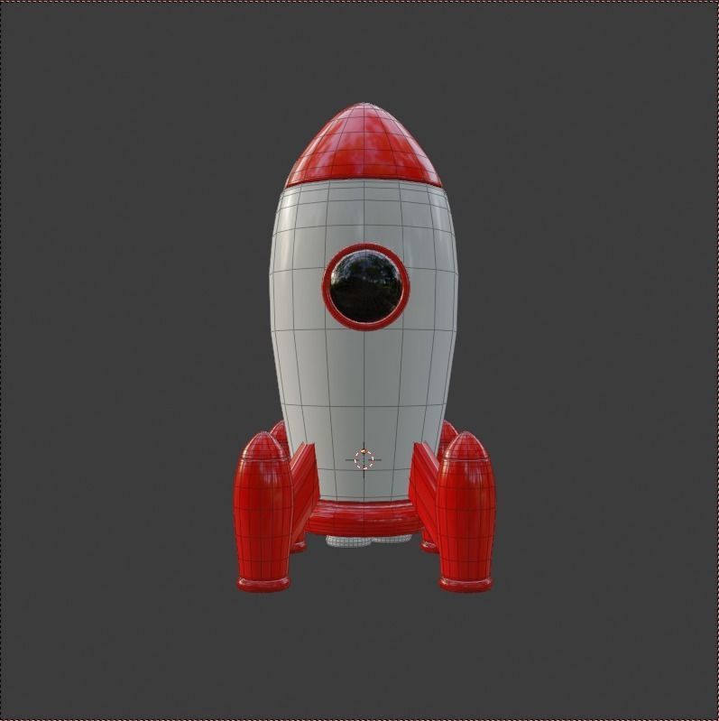 Cartoon Rocket Low-poly 3d model 3D model_5
