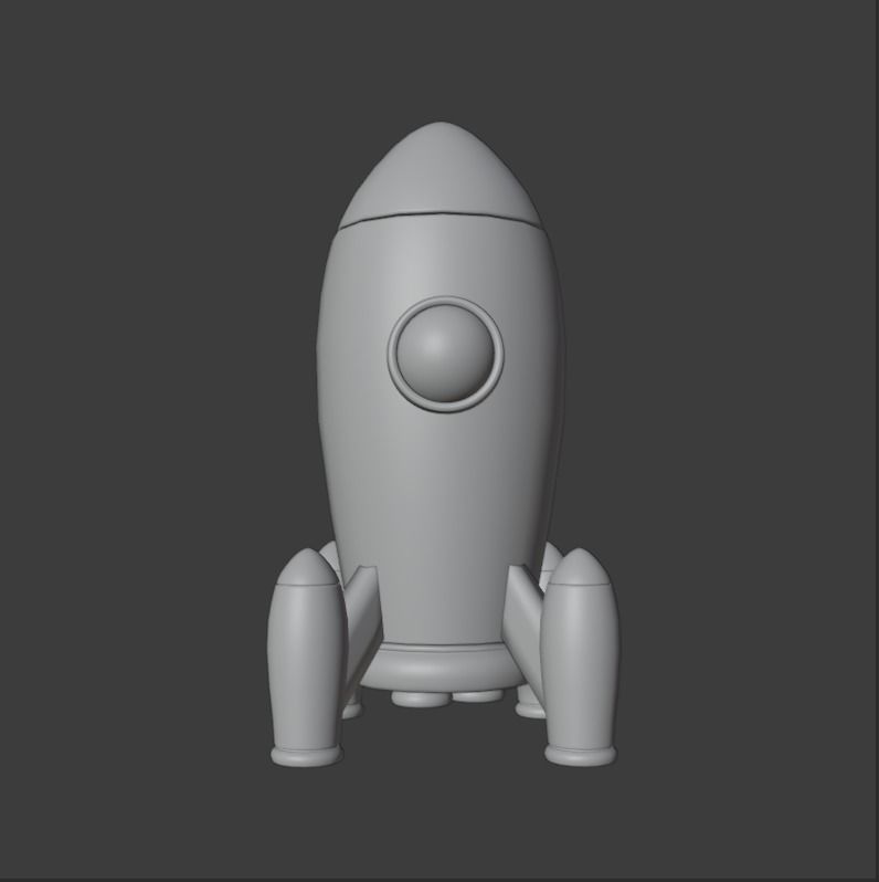 Cartoon Rocket Low-poly 3d model 3D model_8