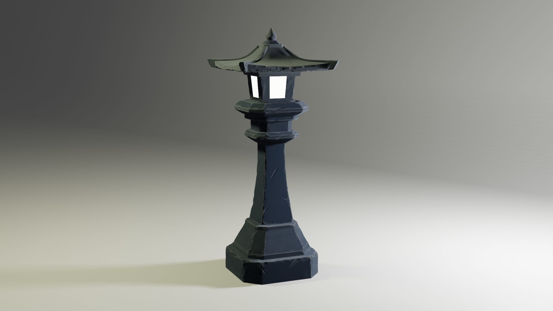 Stylize Stone Lamp High And Lowpoly Model Low-poly 3D model_1