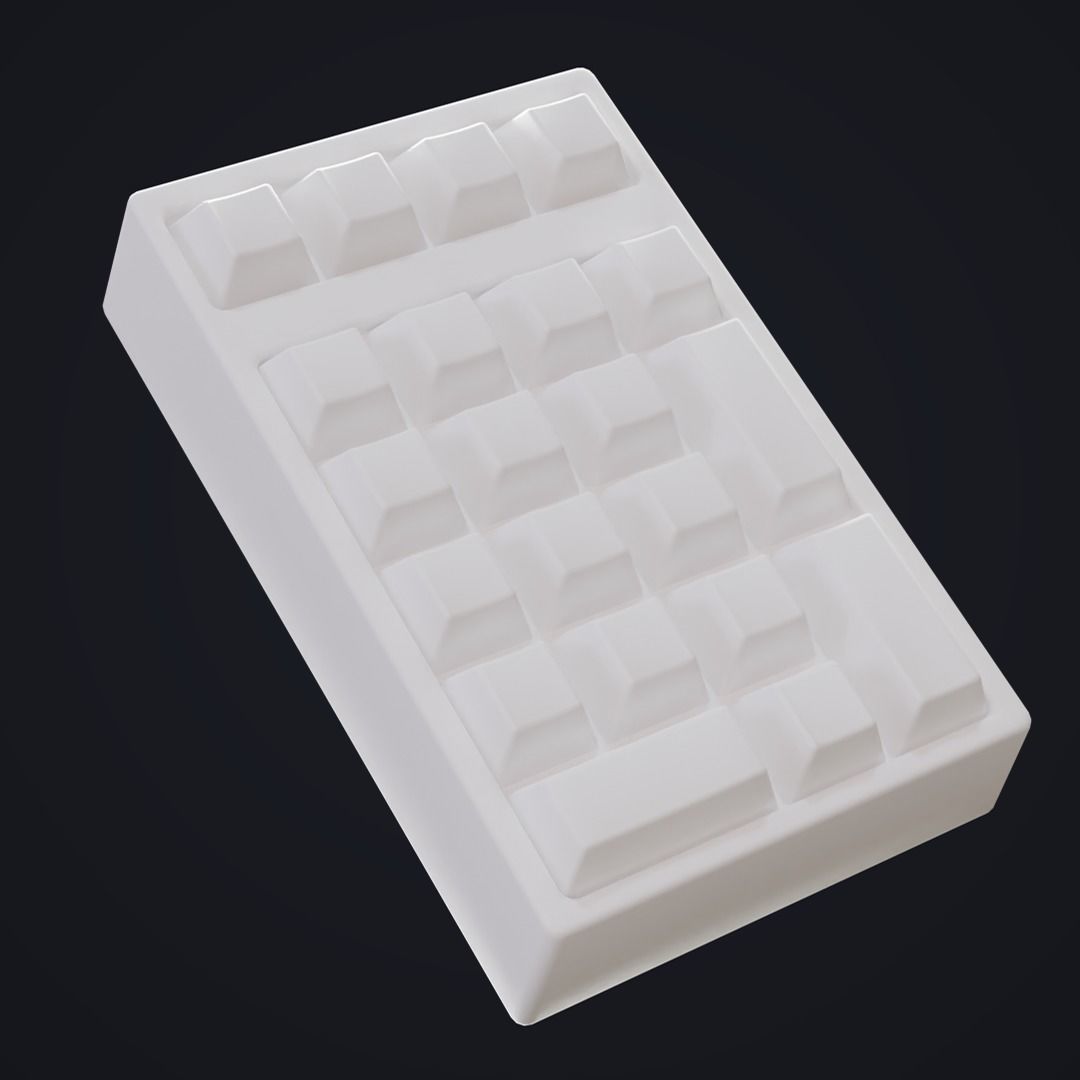 Computer White Keyboard Numpad 3D model_1