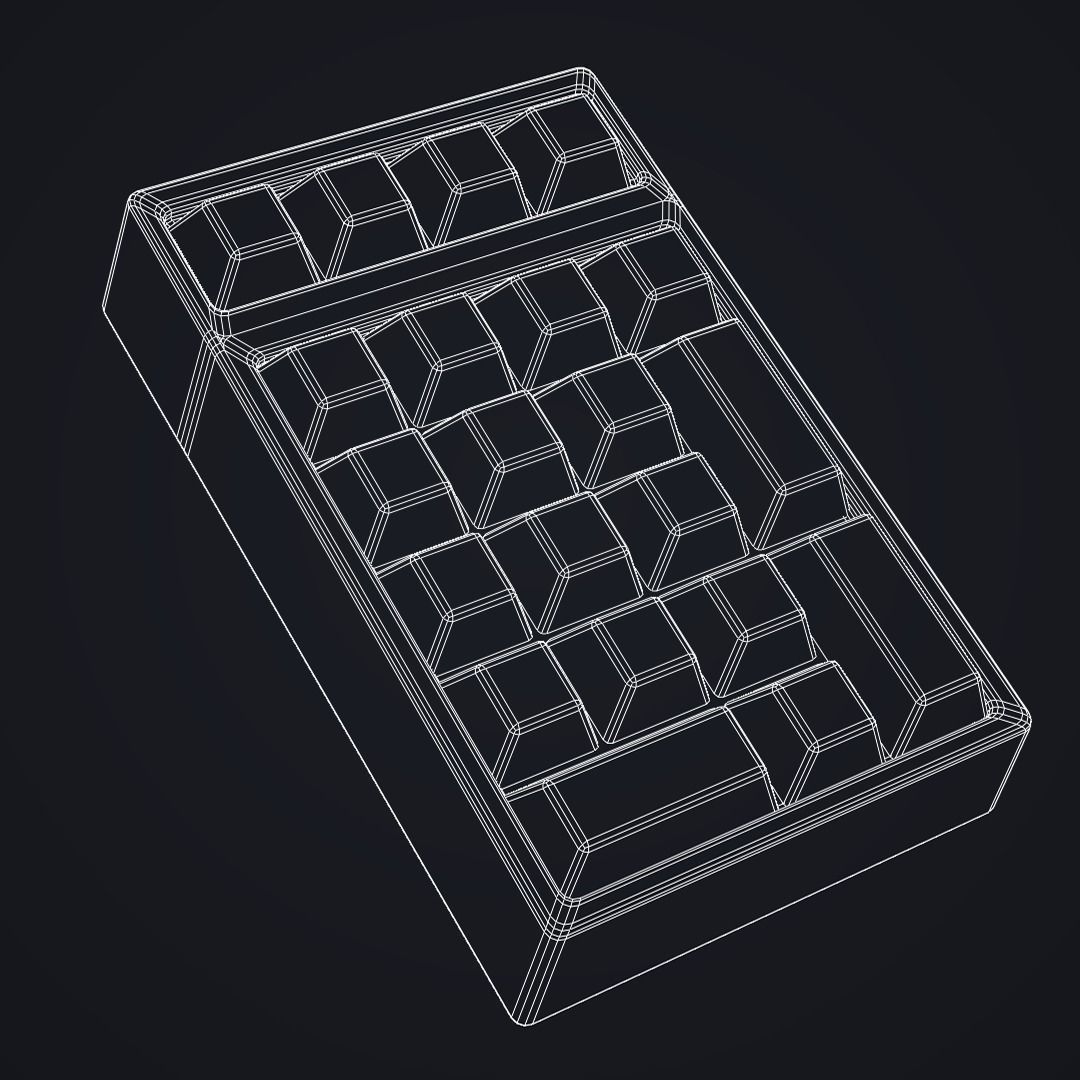 Computer White Keyboard Numpad 3D model_2