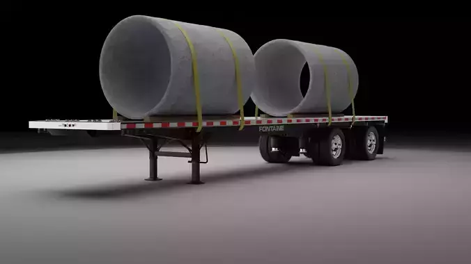  Flatbed Trailer Fontaine 3D model