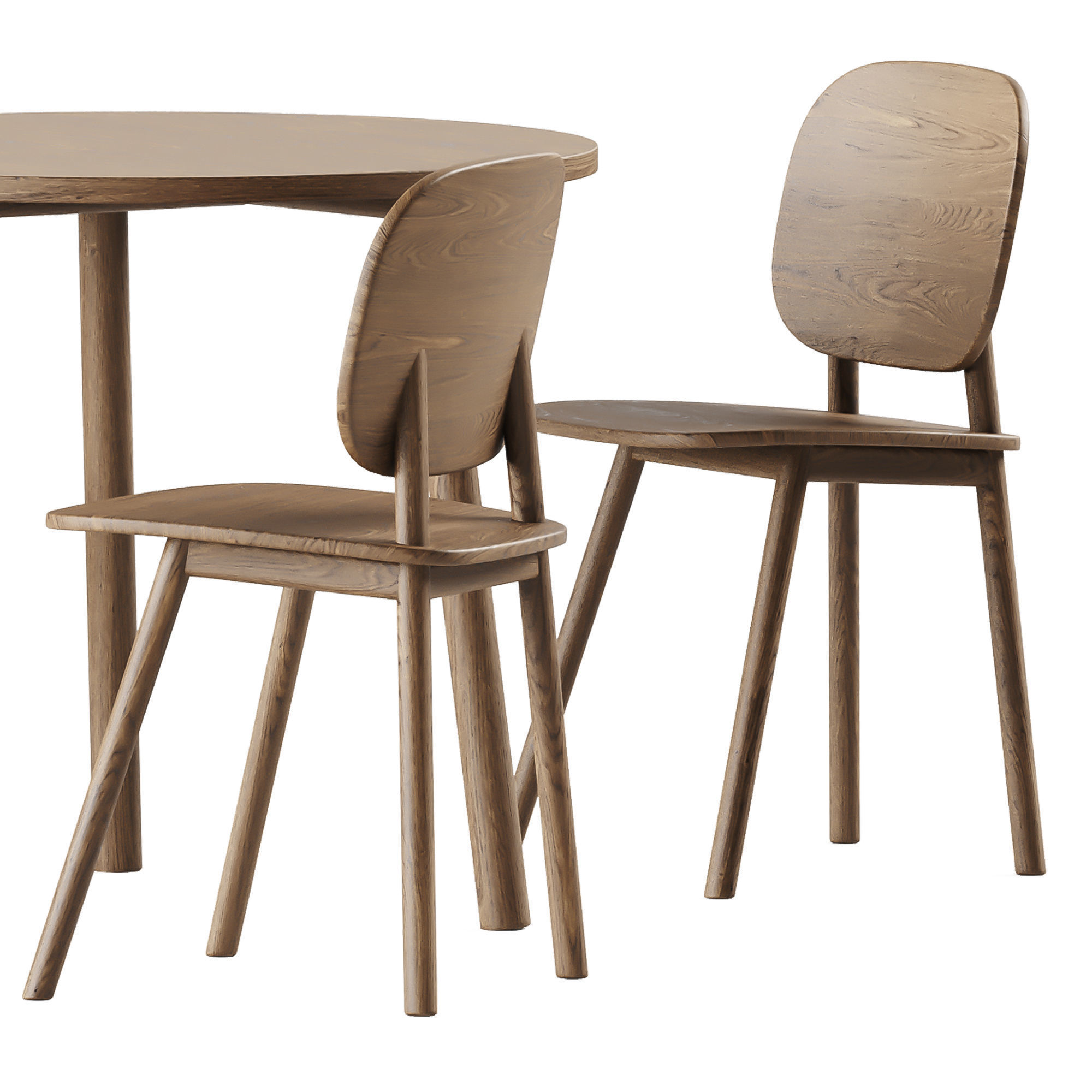 Paddle Chair and Table by Cruso 3D model_2