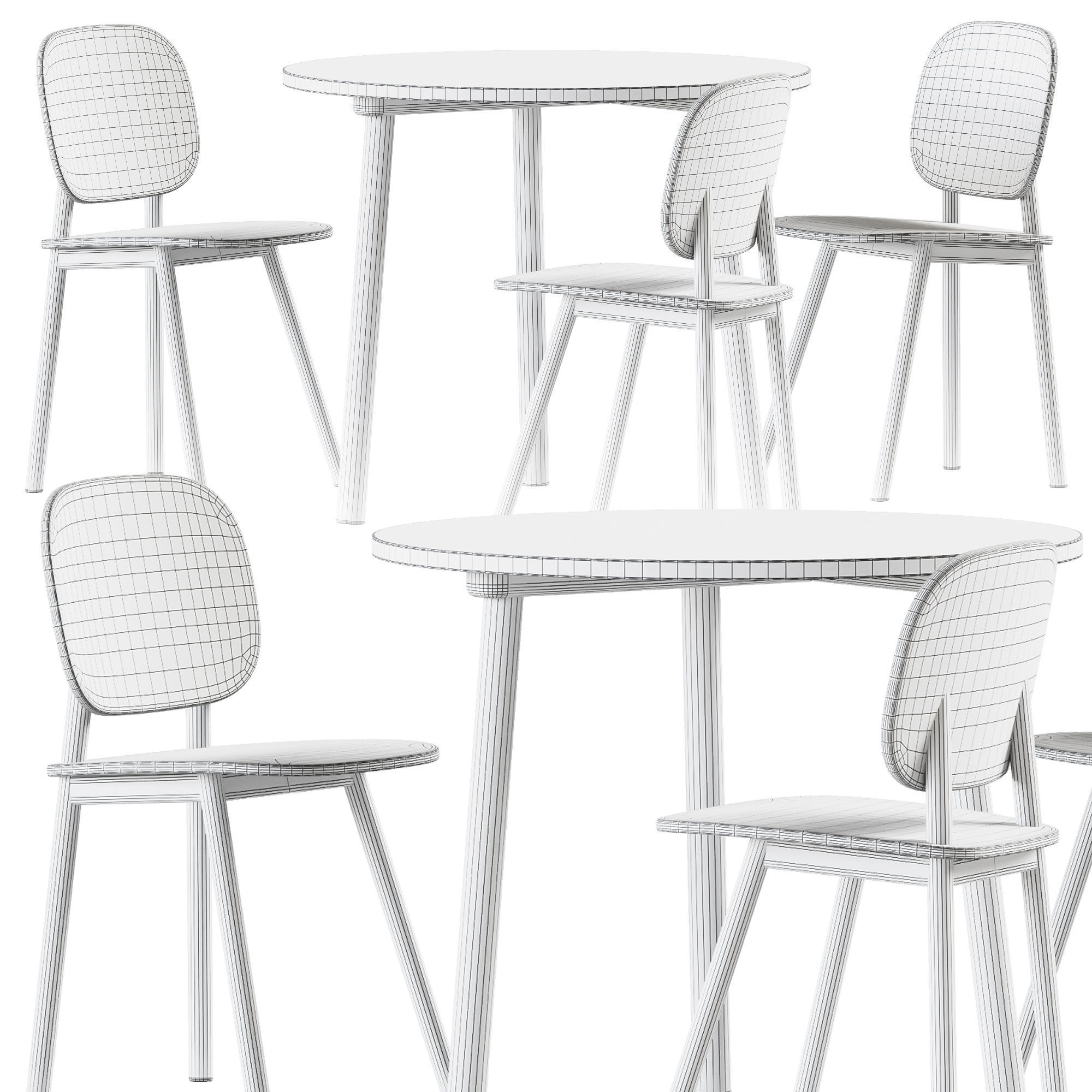 Paddle Chair and Table by Cruso 3D model_4