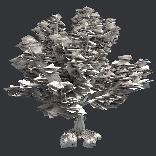 American Beech - Chinese Banyan Tree Bundle Low-poly 3D model_9