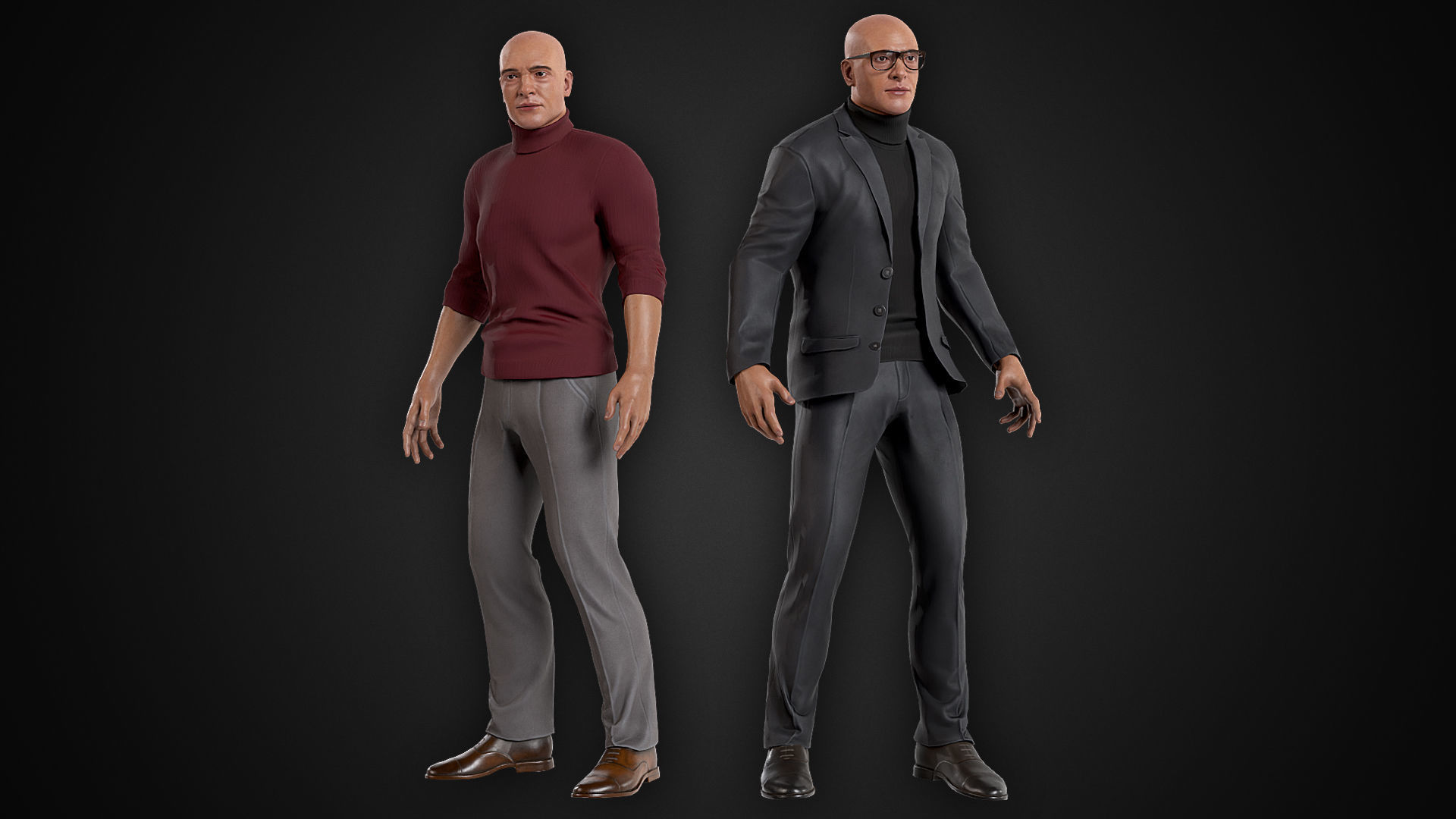 Man in Suit Low-poly 3D model_9