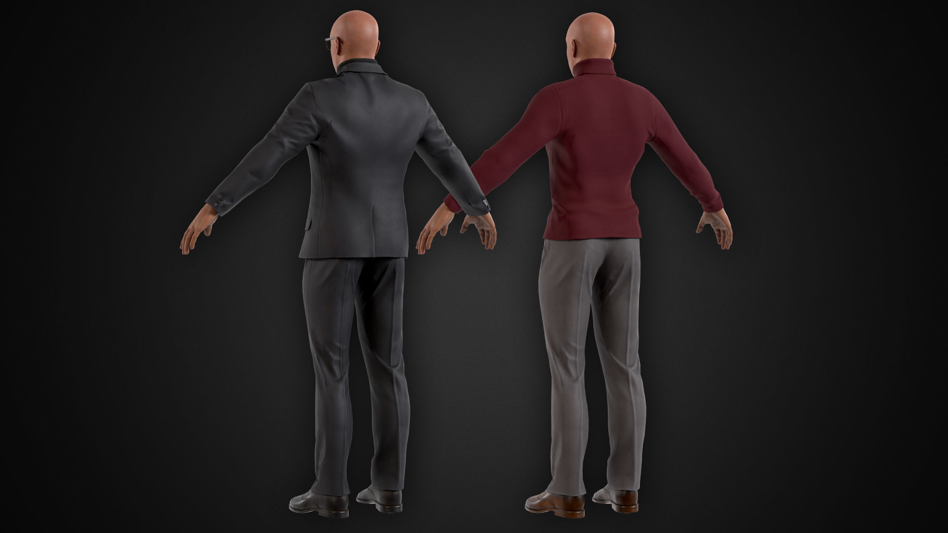 Man in Suit Low-poly 3D model_16