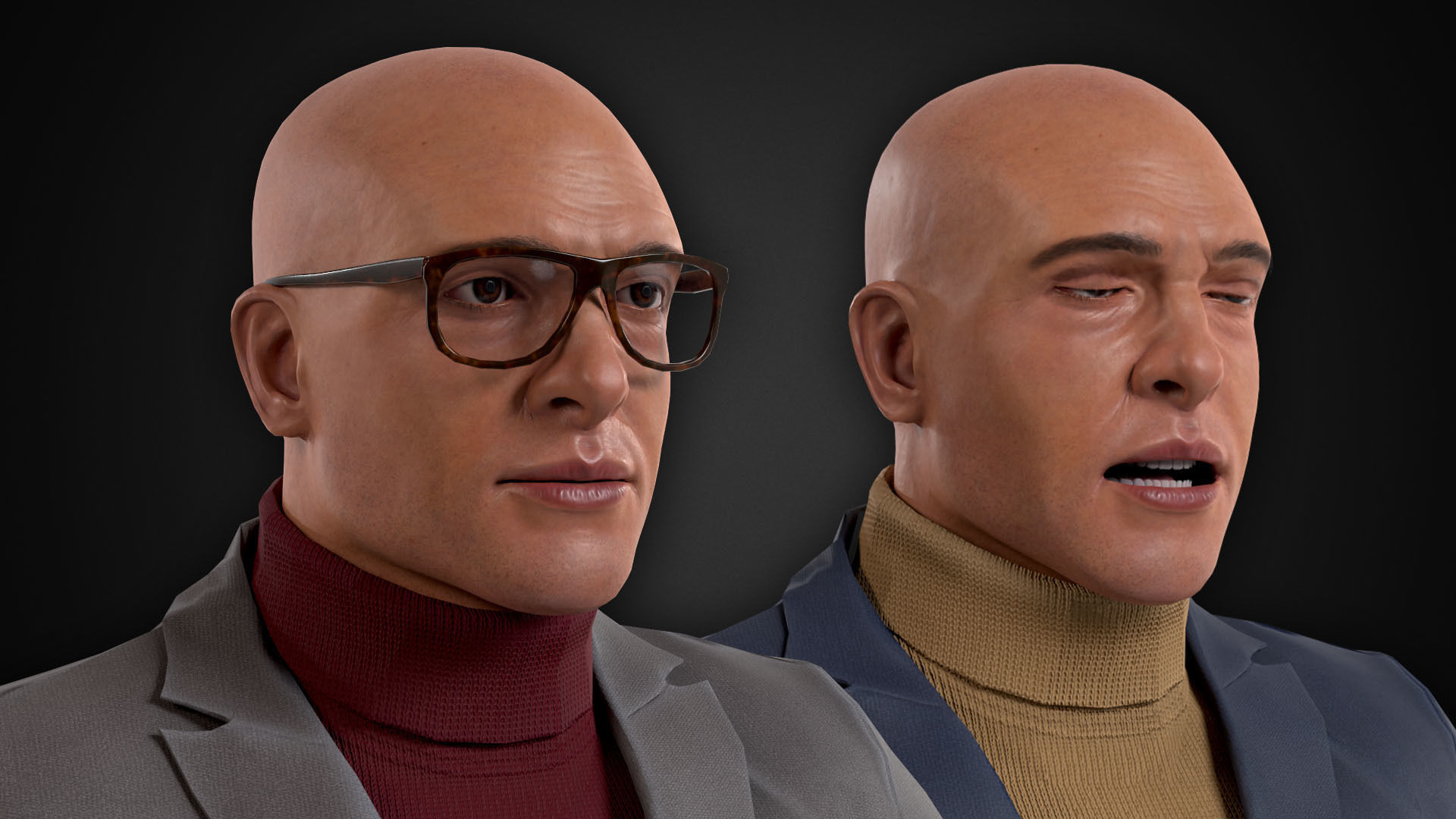 Man in Suit Low-poly 3D model_6