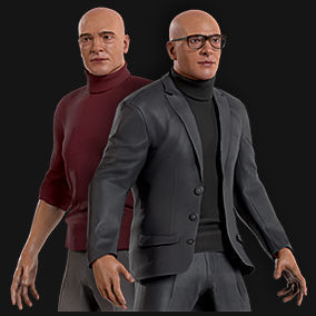 Man in Suit Low-poly 3D model_5