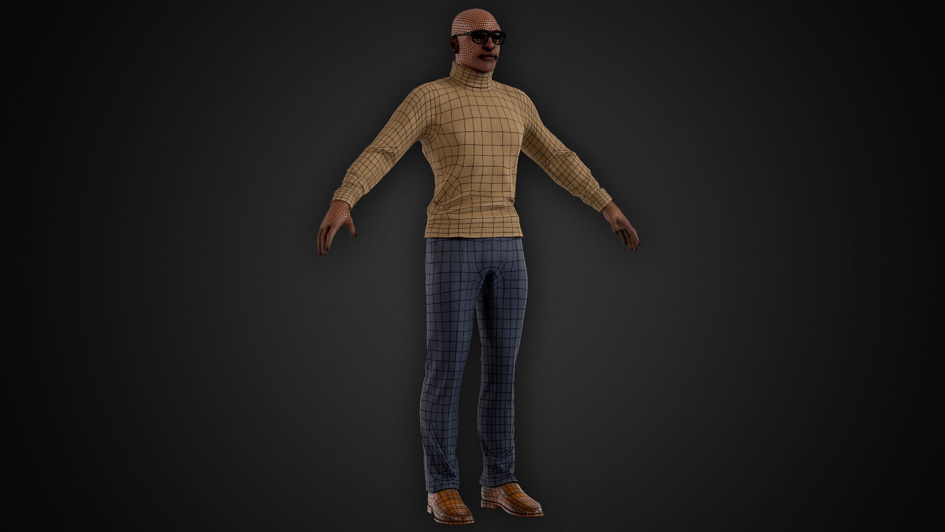 Man in Suit Low-poly 3D model_19