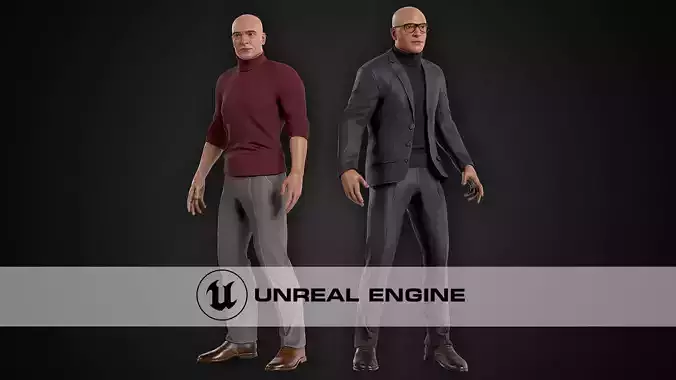 Man in Suit Low-poly 3D model